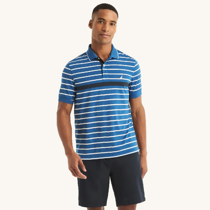 Men's short-sleeve fresh modern-vibrant-tropical-voyage tee-Nautica Mens Navtech Sustainably Crafted Striped Classic Fit Polo