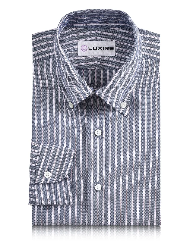 Navy Awning Red Pinstripes Oxford Shirt