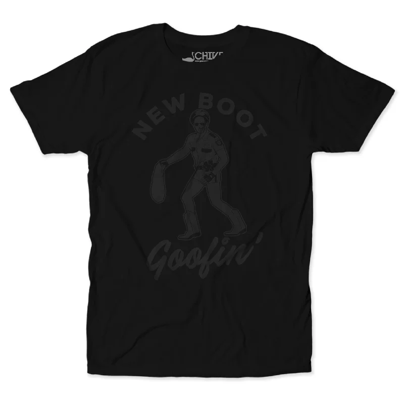 Men's short-sleeve urban chill-stone top-New Boot Goofin' Blackout Unisex Tee