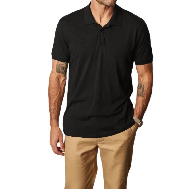 Men's short-sleeve soft trendy-bright-artisanal-tie-dyed top-Niko Polo In Black