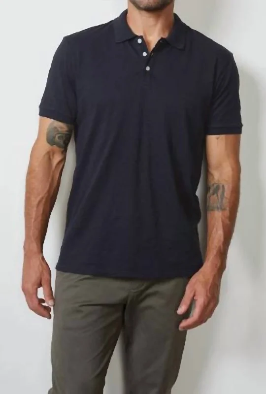 Men's short-sleeve casual bold-rich-sporty-perforated top-Niko Polo In Midnight