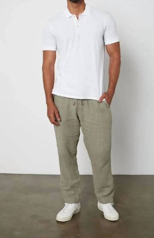 Men's short-sleeve muted fresh-modern-smooth-side-pocket top-Niko Polo In White