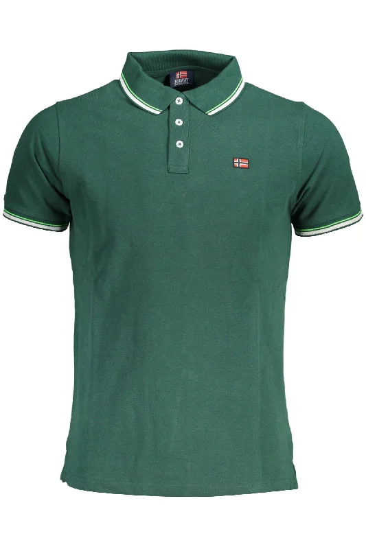 Men's short-sleeve warm breathable-alpaca top-Norway 1963 Elegant  Polo with Contrasting Men's Accents