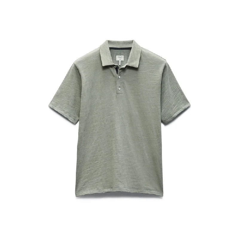 Men's short-sleeve classic ebony tee-Rag & Bone Men's Classic Flame Polo Shirt, Dark Mint