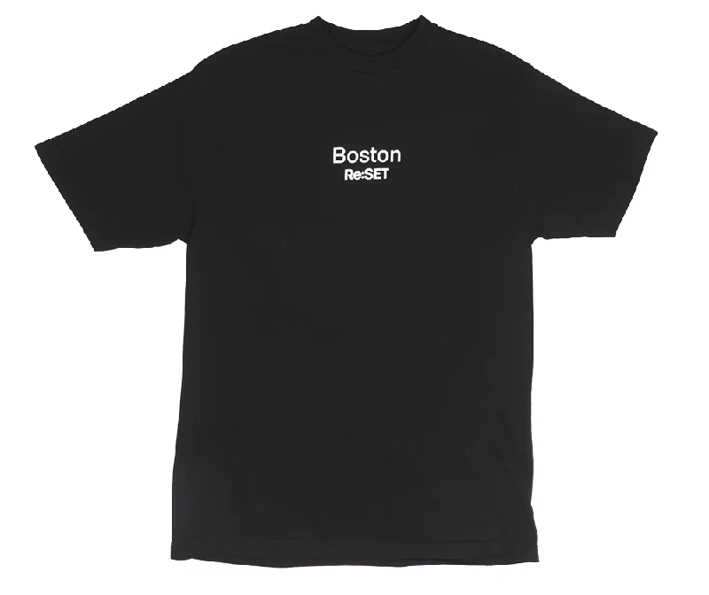 Men's short-sleeve classic muted-big-gradient top-RE:SET BOSTON CONCERT T-SHIRT BLACK