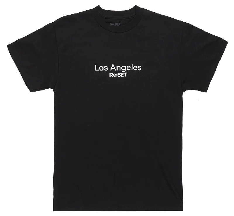 Men's short-sleeve classic casting shirt-RE:SET TOUR T-SHIRT BLACK - LA CITY