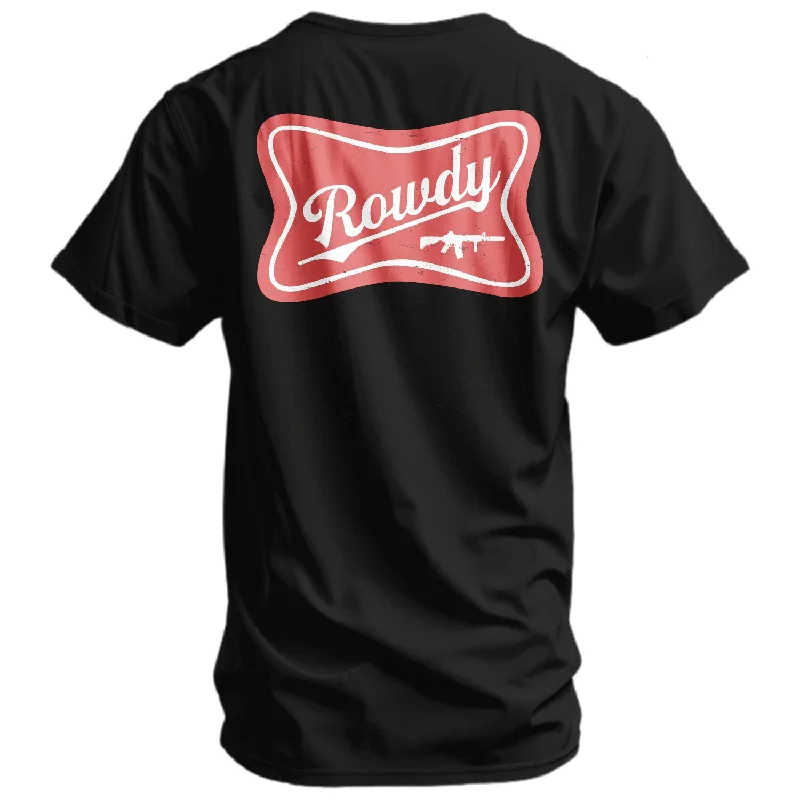 Men's short-sleeve bright sky-blue shirt-Rowdy Beer Logo Men's T-Shirt