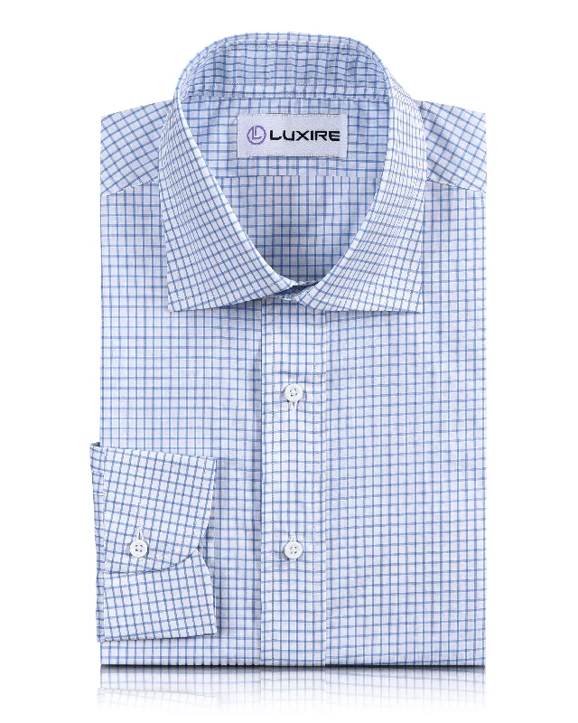 Brembana Sky blue Graph Checks Shirt