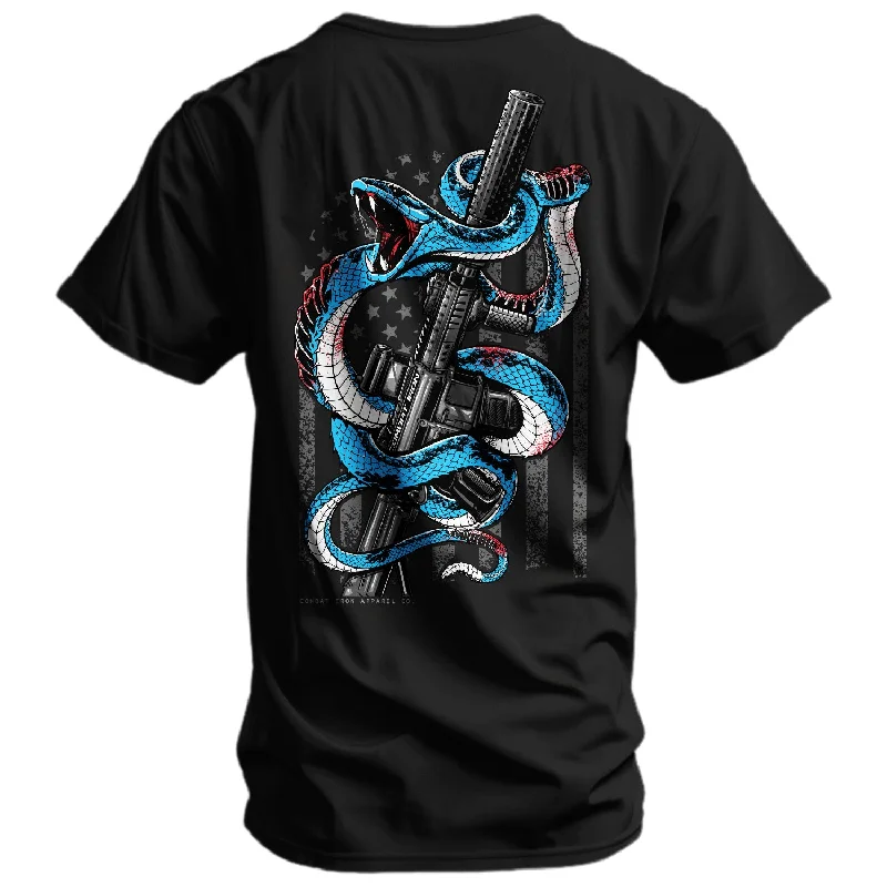 Men's short-sleeve subtle soft-trendy-bright-artisanal-tie-dyed shirt-SBR Snake Flag Men's T-Shirt