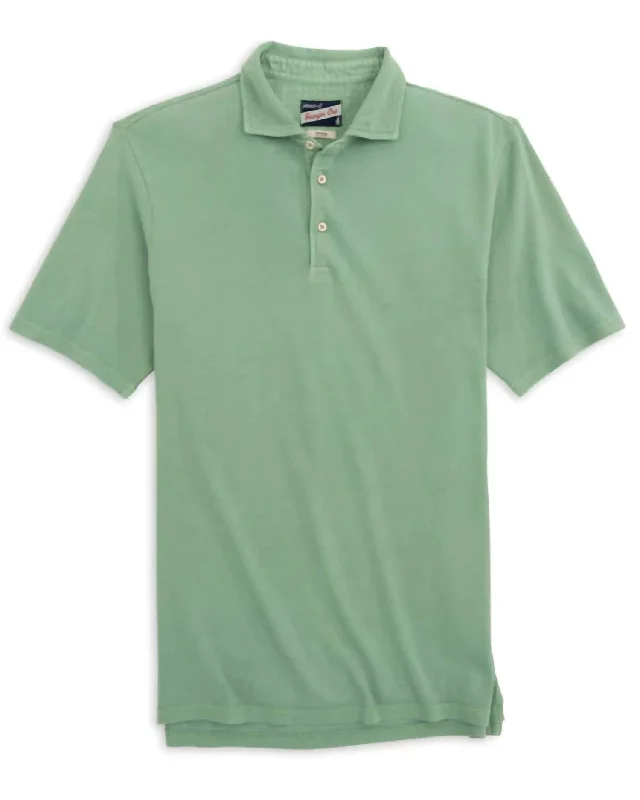 Men's short-sleeve handcrafted ramie top-Shoreline Polo In Rover