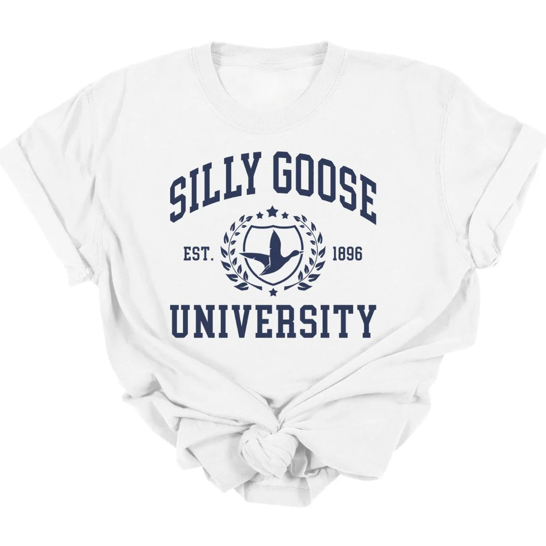 Men's short-sleeve retro cool-rugged-urban-yachting shirt-Silly Goose University Tee  *MADE TO ORDER*