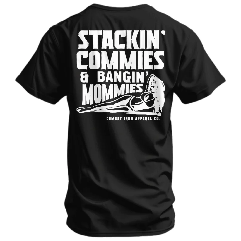 Men's short-sleeve tailored mosaic shirt-Stackin' Commies and Bangin' Mommies Men's T-Shirt