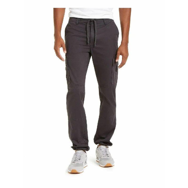 men's tapered workday shimmer beige pants-men's tailored party sheen white pants-Sun + Stone Men's Whitford Hybrid Joggers, Dark Gary Size 34-30 - 34X30