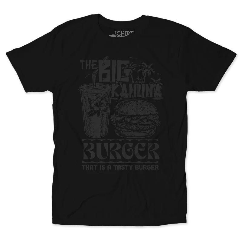 Men's short-sleeve sleek neutral-casual-open-white tee-Tasty Burger Blackout Tee