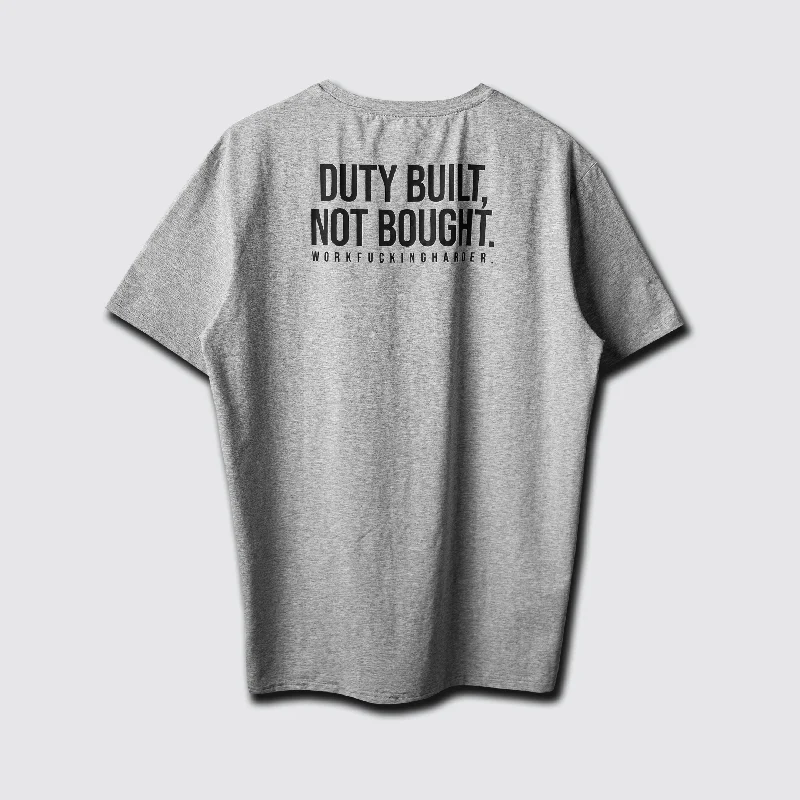 Men's short-sleeve boxy spiral tee-Training Tee - Duty Built Heather Grey/Black