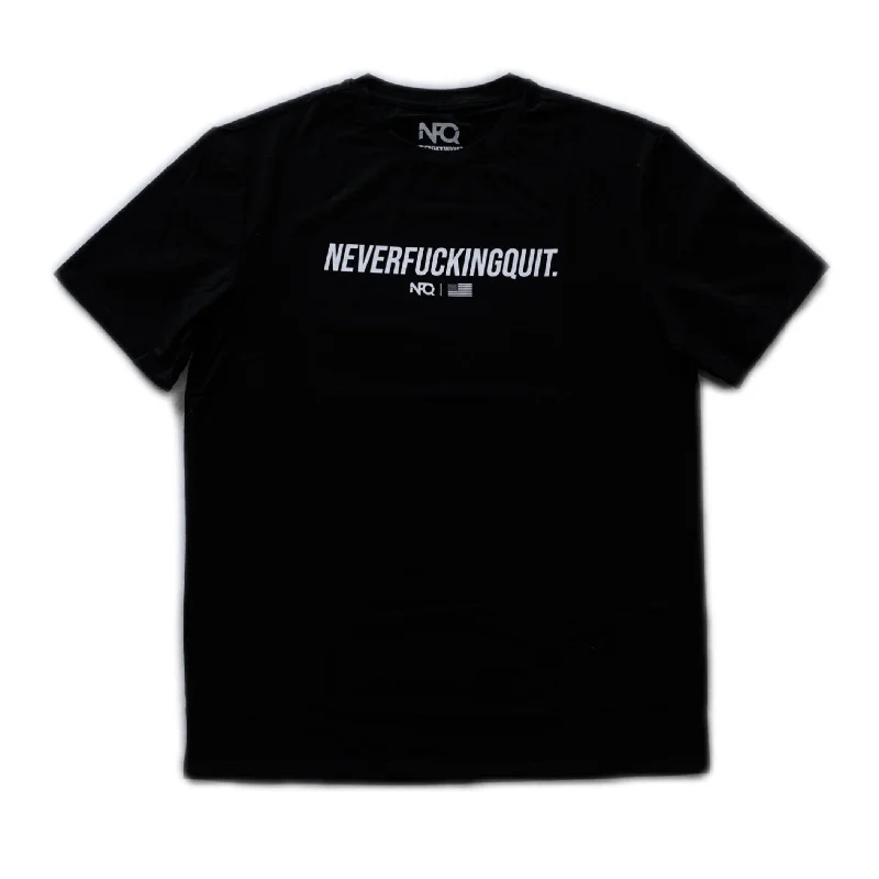 Men's short-sleeve relaxed ethnic tee-Training Tee - NeverFuckingQuit Black/White