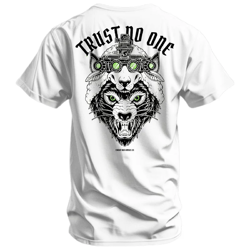 Men's short-sleeve stylish amethyst shirt-Trust No One Wolf Men's T-Shirt