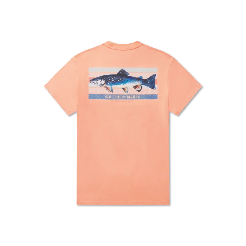 Men's short-sleeve casual bold-rich-sporty-fierce-print shirt-Youth Fishing Lines Tee - Brook Trout