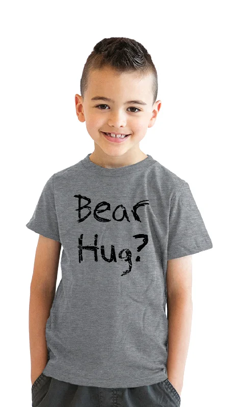 Men's short-sleeve casual acrylic shirt-Youth Grizzly Bear T shirt Funny Bear Hug Shirt Humorous T shirt Novelty Tees