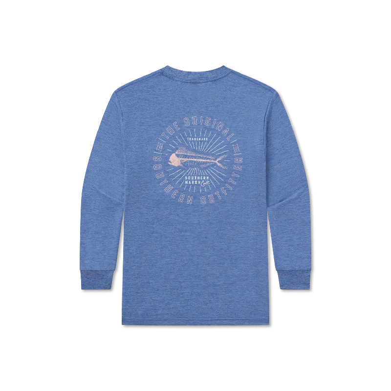 Men's short-sleeve fresh cool-stone tee-Youth FieldTec™ Heathered - Mahi Circle - Long Sleeve