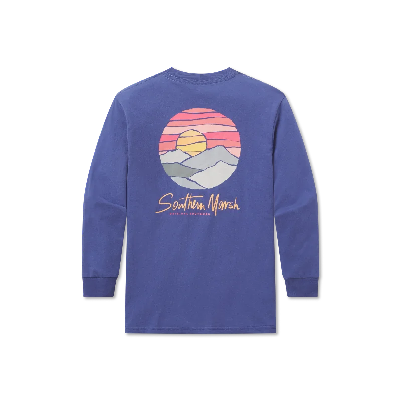 Men's short-sleeve subtle soft-trendy-bright-artisanal-tie-dyed shirt-Youth Paper Mountains Tee - Long Sleeve