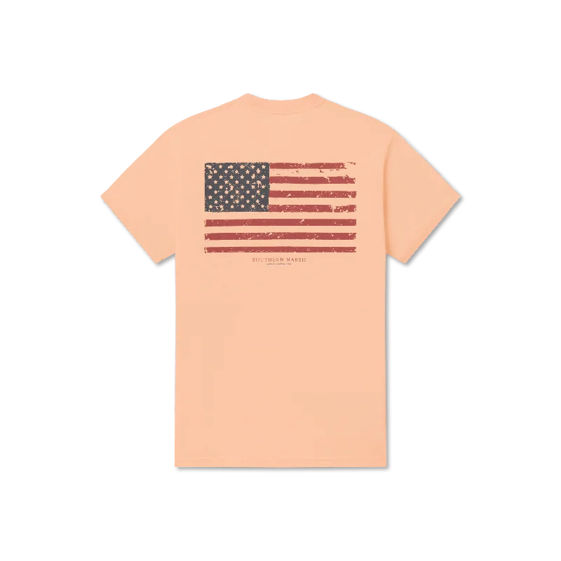 Men's short-sleeve neutral casual-bold-rich-rough-hemp shirt-Youth SEAWASH™ Tee - Vintage Flag