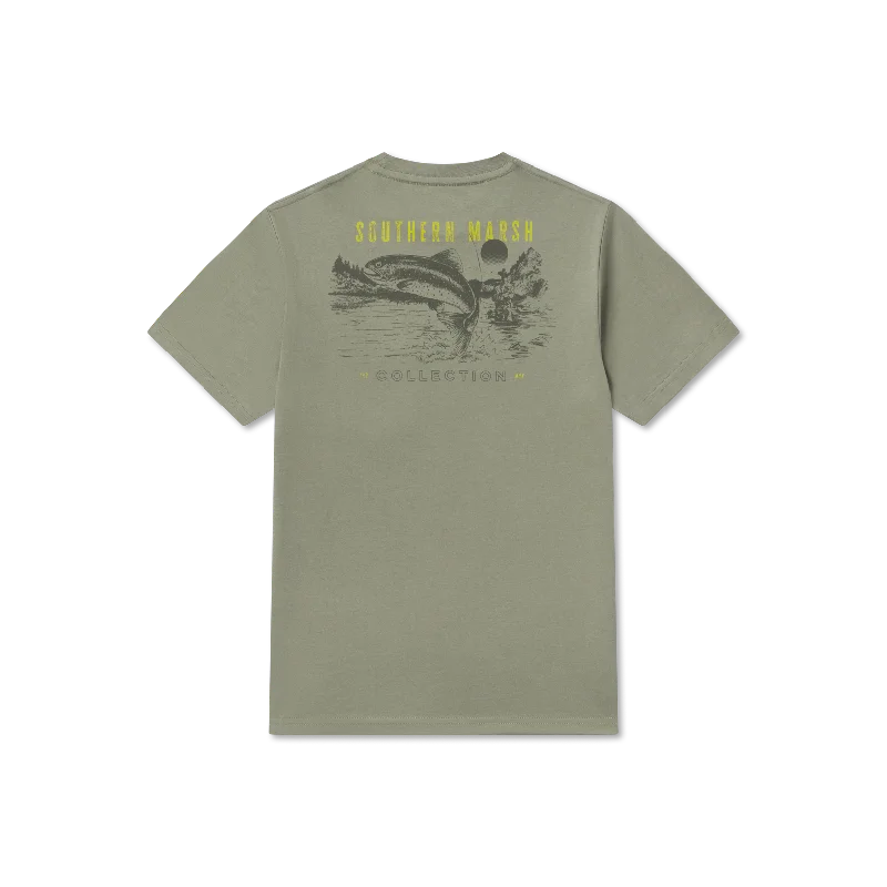 Men's short-sleeve classic muted-big-gradient top-Youth Trout of Water Tee