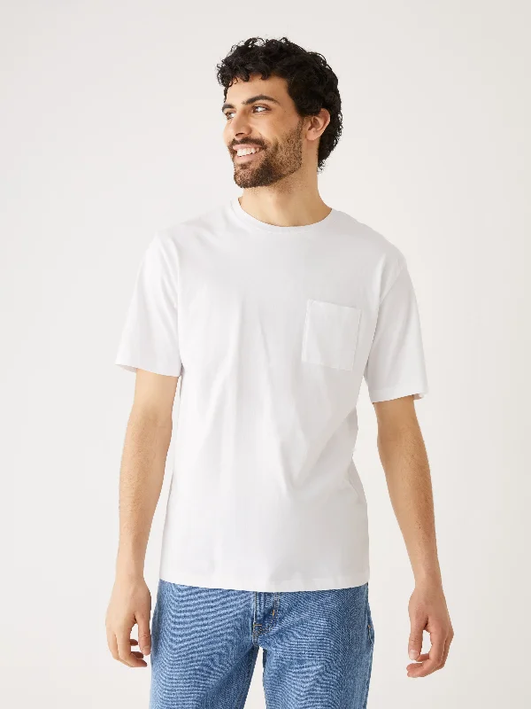 Men's short-sleeve urban warm-stylish-sleek-fit-frost top-The Relaxed Essential Tee in Bright White