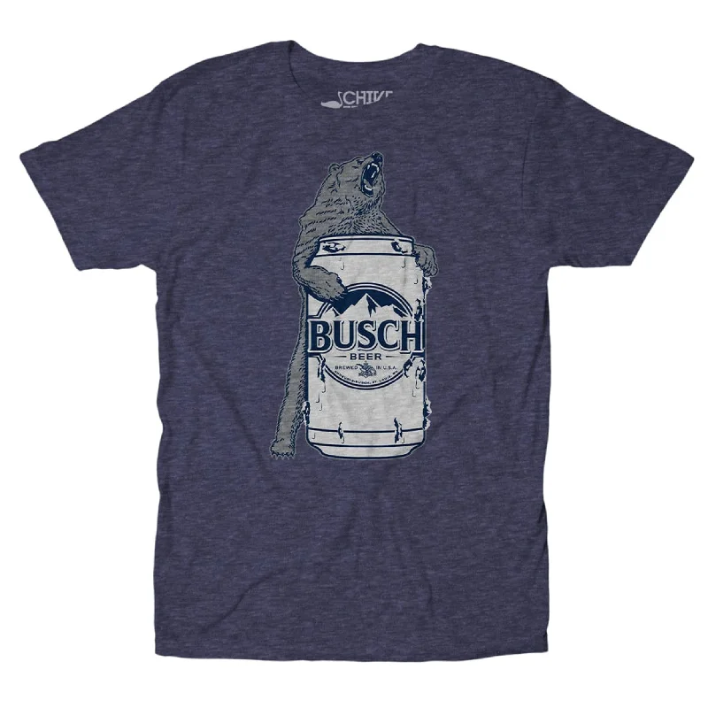 Men's short-sleeve casual acrylic shirt-Busch White Bear Can Tee