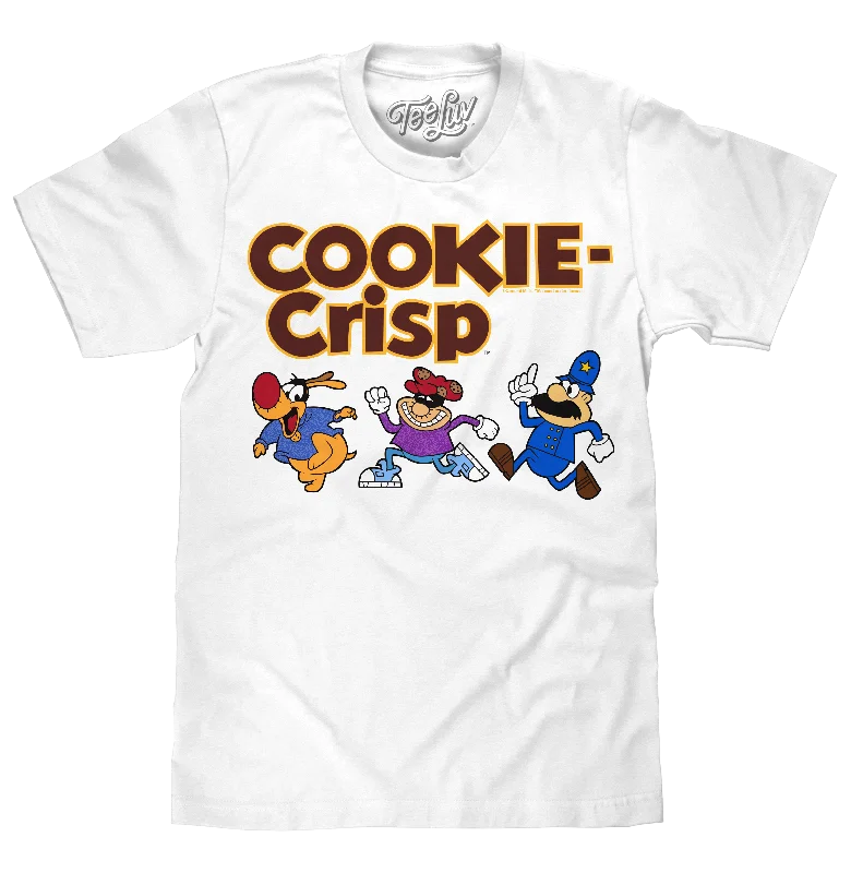 Men's short-sleeve modern vibrant-pitch-black top-Cookie Crisp Cereal Mascot T-Shirt - White