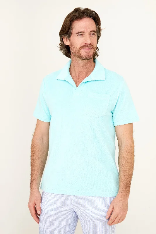 Men's short-sleeve sleek neutral-casual-bold-old-walnut tee-Terry Polo - Sea Green