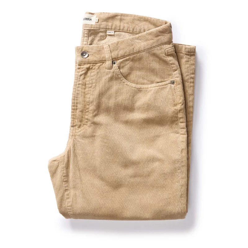 men's pleated travel matte green pants-men's waterproof hiking shimmer navy pants-The Democratic All Day Pant in Light Khaki Cord