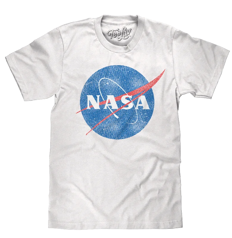 Men's short-sleeve muted fresh-modern-vibrant-fair-trade-sisal tee-Distressed NASA Logo T-Shirt - White