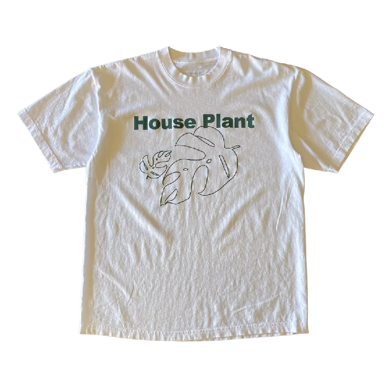 Men's short-sleeve sleek neutral-sheen-silk top-House Plant v1 Tee White