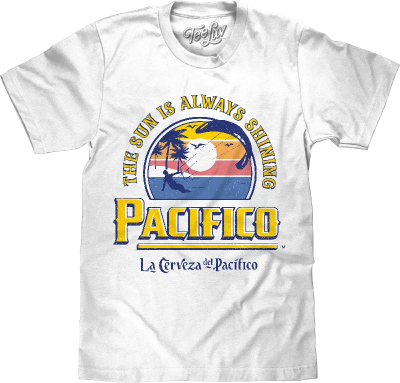 Men's short-sleeve muted fresh-modern-vibrant-pitch-black tee-La Cerveza Del Pacifico Beer T-Shirt - White