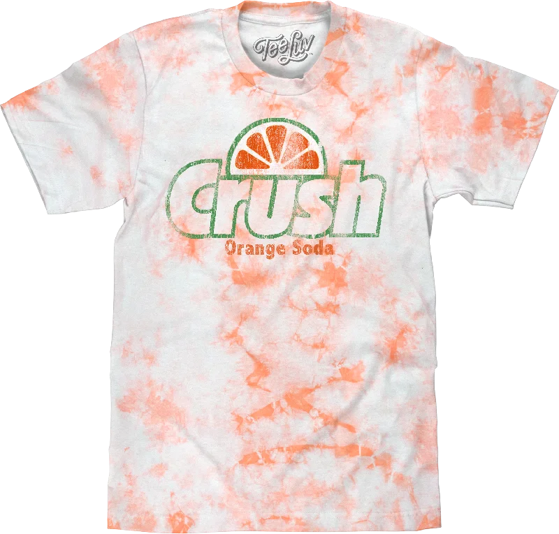 Men's short-sleeve urban warm-stylish-sleek-desert-tan shirt-Orange Crush Cloud Wash T-Shirt - White and Orange Tie Dye