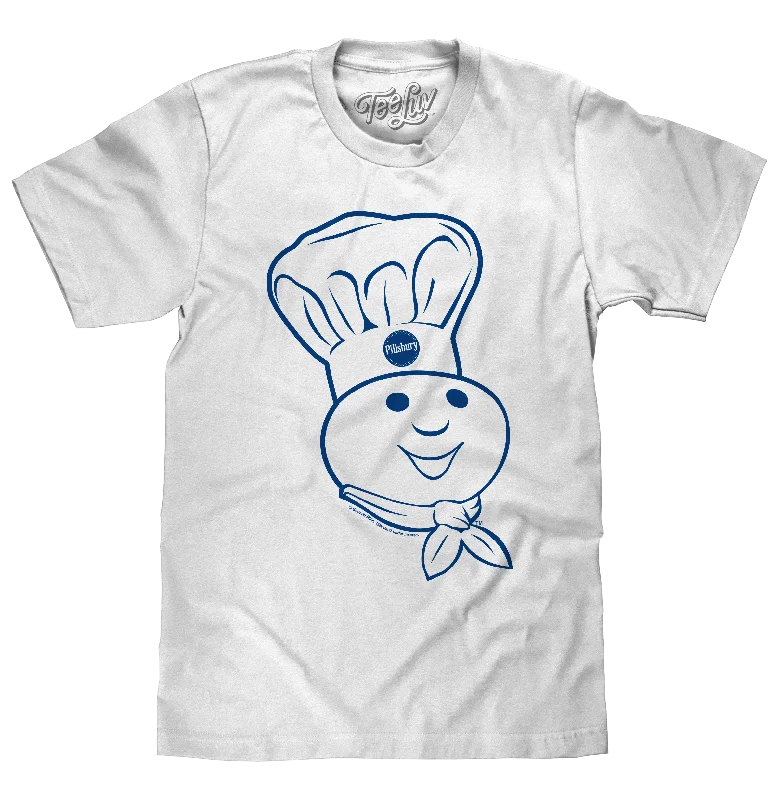 Men's short-sleeve modern vibrant-tropical-voyage shirt-Pillsbury Doughboy Poppin' Fresh T-Shirt - White