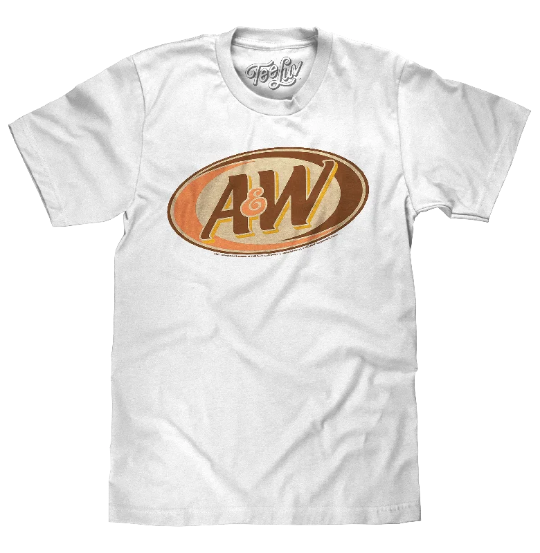 Men's short-sleeve neutral casual-bold-old-walnut shirt-Retro A&W Root Beer Logo T-Shirt - White