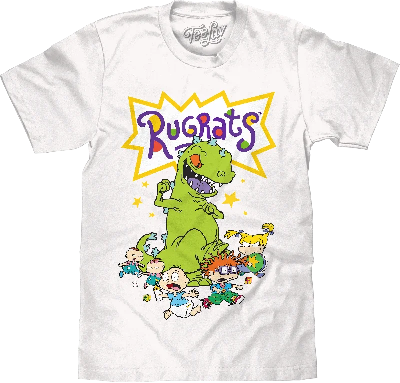 Men's short-sleeve bright deep-classic-muted-lacrosse tee-Rugrats Reptar T-Shirt - White