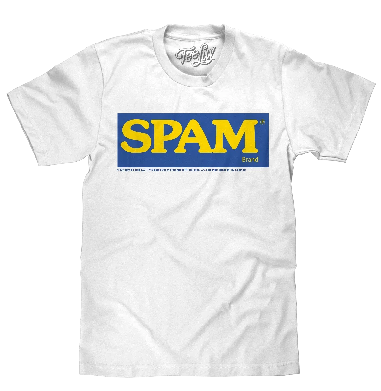 Men's short-sleeve vibrant tropical-retro-cool-true-gold tee-SPAM Logo T-Shirt - White