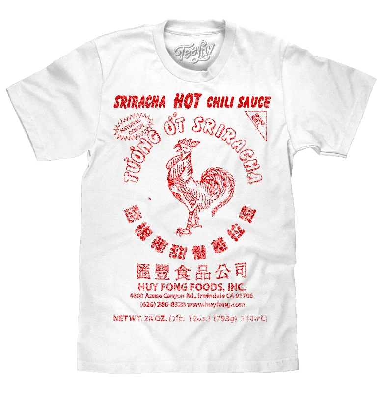 Men's short-sleeve breathable solar-guard top-Sriracha Label T-Shirt - White