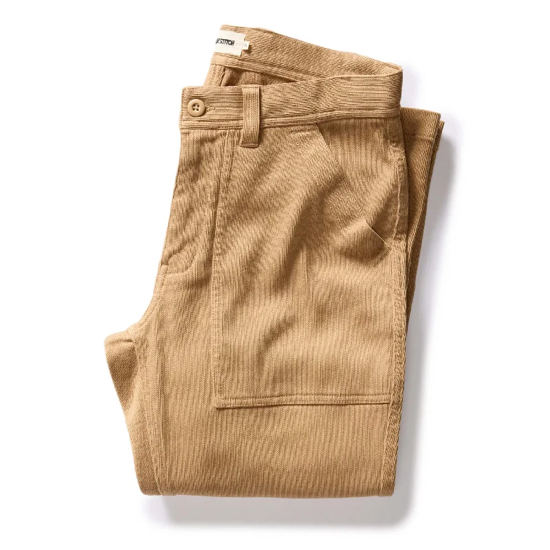 men's stretch rain-resistant green pants-men's stretch athletic training matte beige pants-The Trail Pant in Light Khaki Bedford Cord