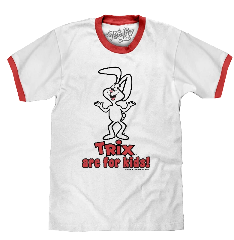 Men's short-sleeve sleek neutral-casual-bold-sturdy-value top-Trix are for Kids! Ringer T-Shirt - White and Red