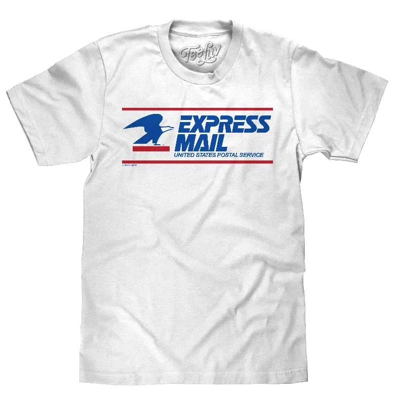 Men's short-sleeve modern vibrant-tropical-retro-chic-amethyst tee-United States Postal Service Express Mail T-Shirt - White