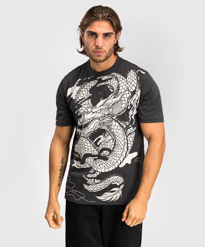 Men's short-sleeve tropical lean-green top-Venum Dragon’s Flight Men’s T-Shirt - Charcoal Grey/Cream White