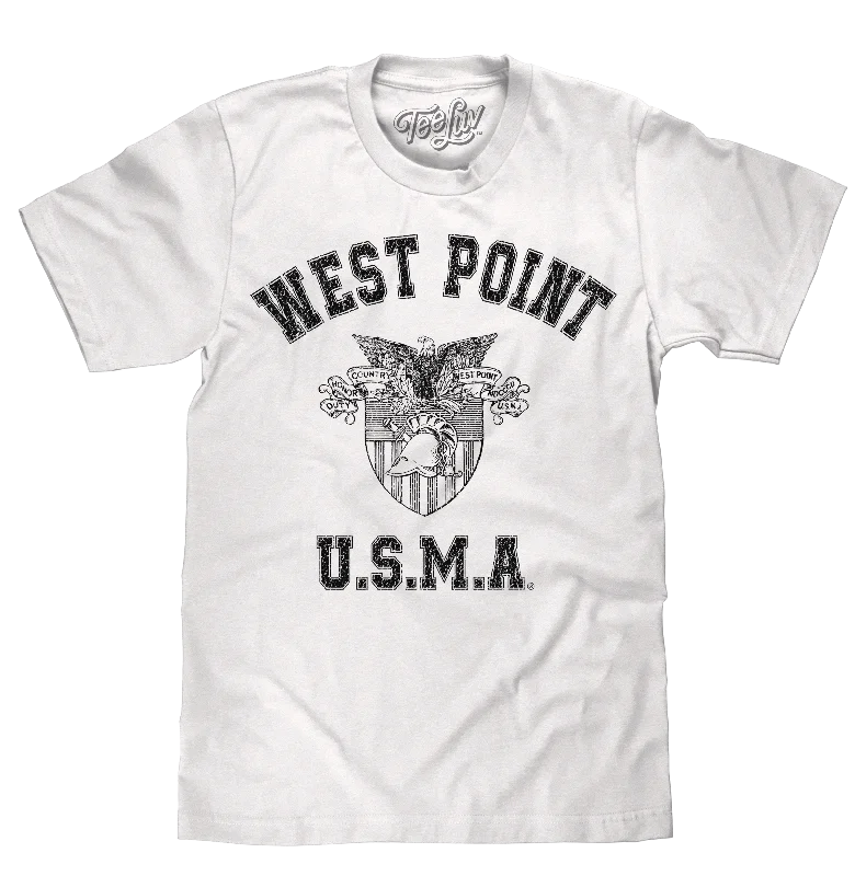 Men's short-sleeve deep classic-muted-fresh-firm-quilted top-West Point U.S.M.A T-Shirt - White