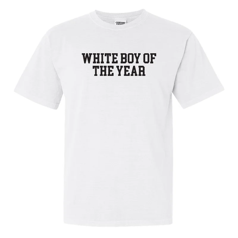 Men's short-sleeve rich sporty-soft-airy-mesh tee-White Boy Of The Year Tee